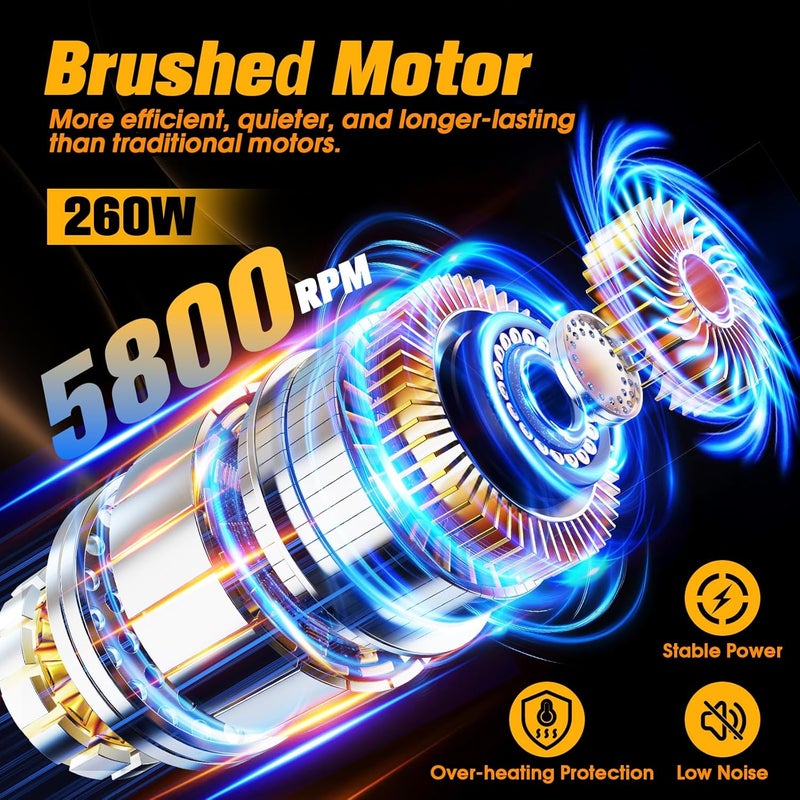 Niusken Cordless Car Buffer Polisher kit [2x 2000mAh 21V Batteries & 18 PCS Attachments] 6-Speed Orbital Design, LED Display, Lightweight Detailing Tool for Waxing, Polishing & Scratch Removal - Image 5